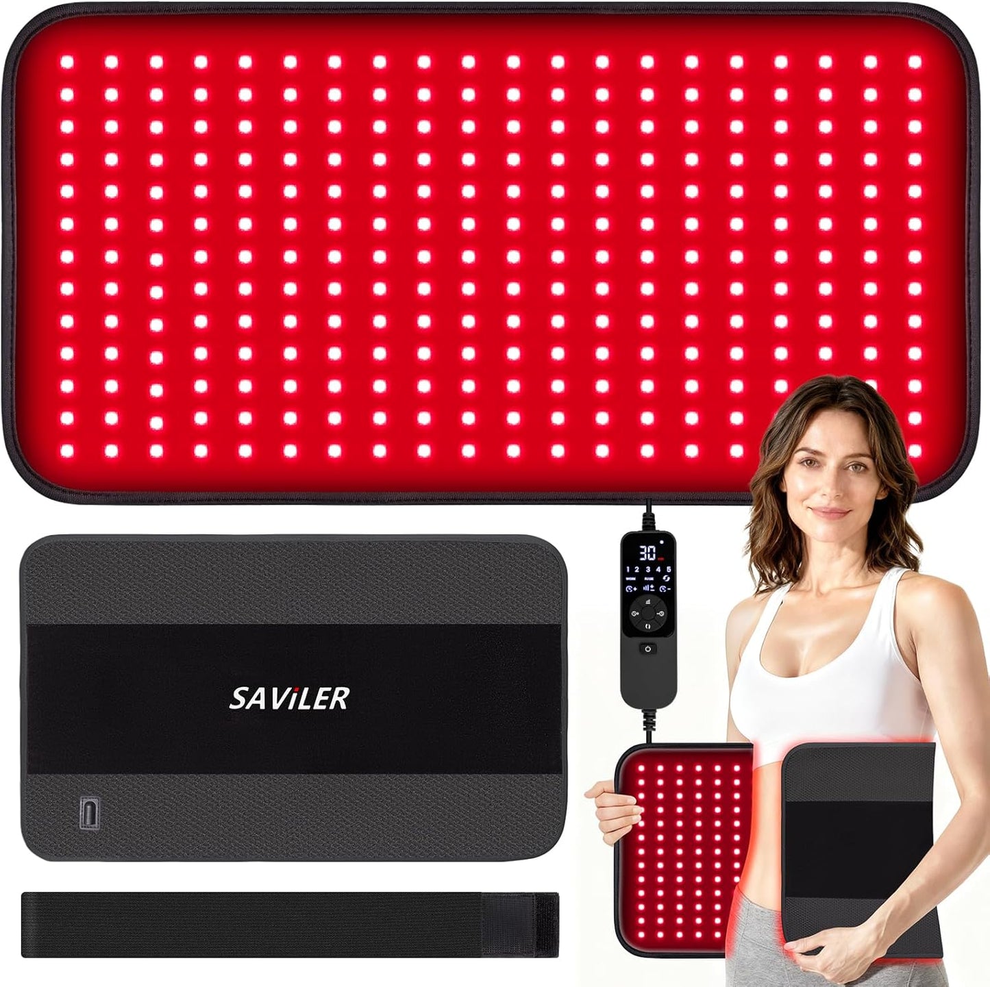 NeoThera 24’’ x 13.8’’ Large Red Light Therapy Pad 32w, Black