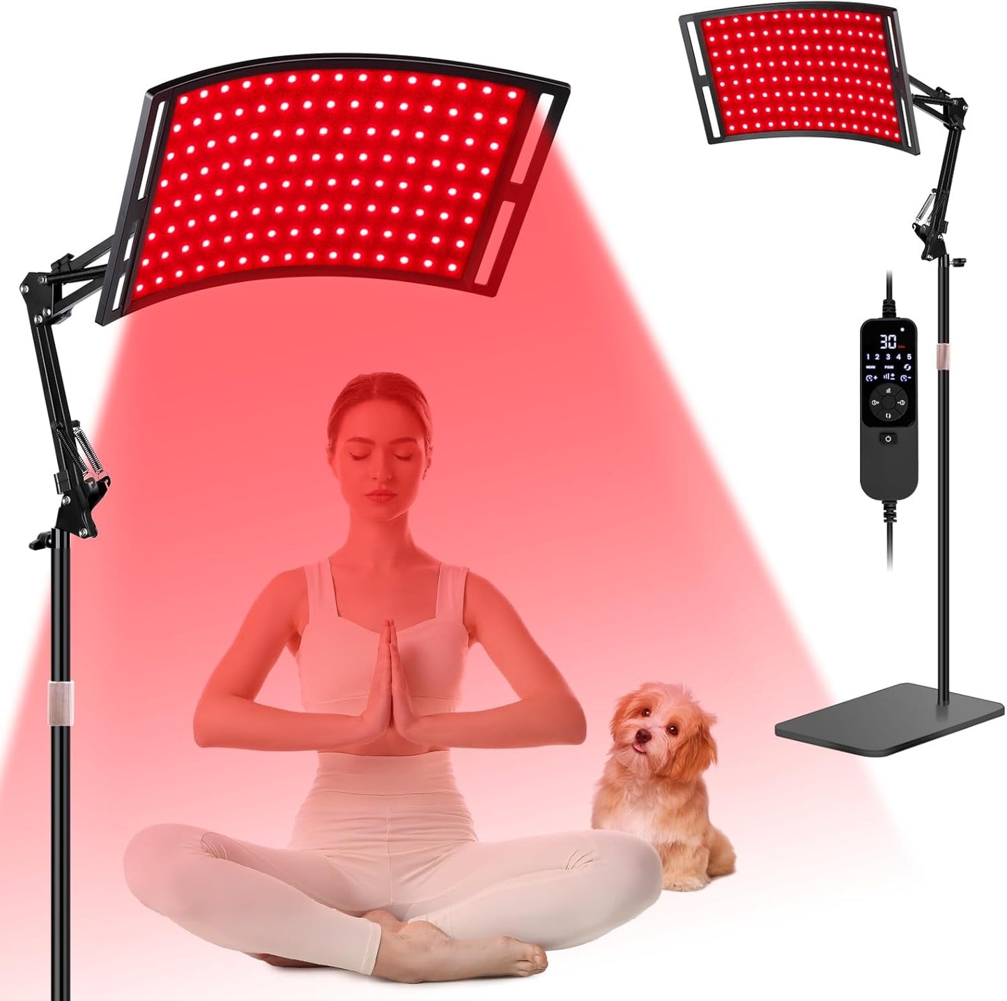 NeoThera Red Light Therapy Lamp Curved Lamp Panel, Black