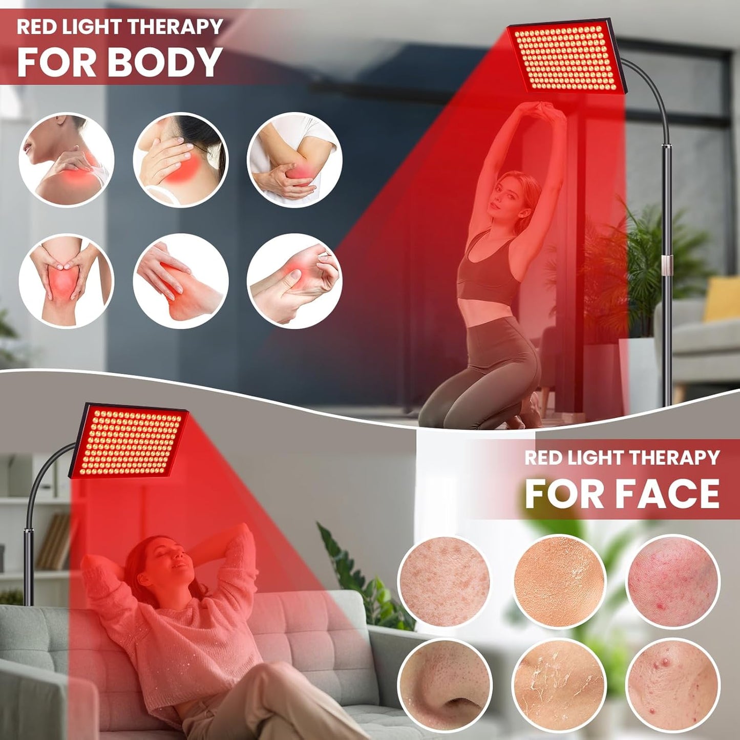 NeoThera Red Light Therapy for Face and Body，Black