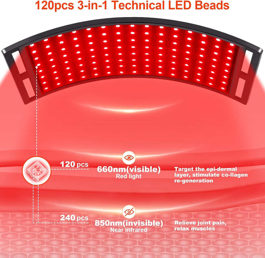 NeoThera Red Light Therapy Lamp Curved Lamp Panel, Black