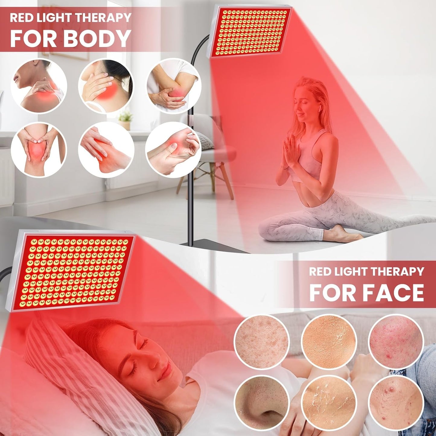NeoThera Red Light Therapy for Face & Body, Silver