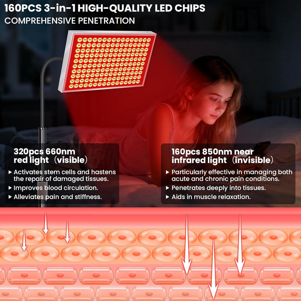 NeoThera Red Light Therapy for Face & Body, Silver