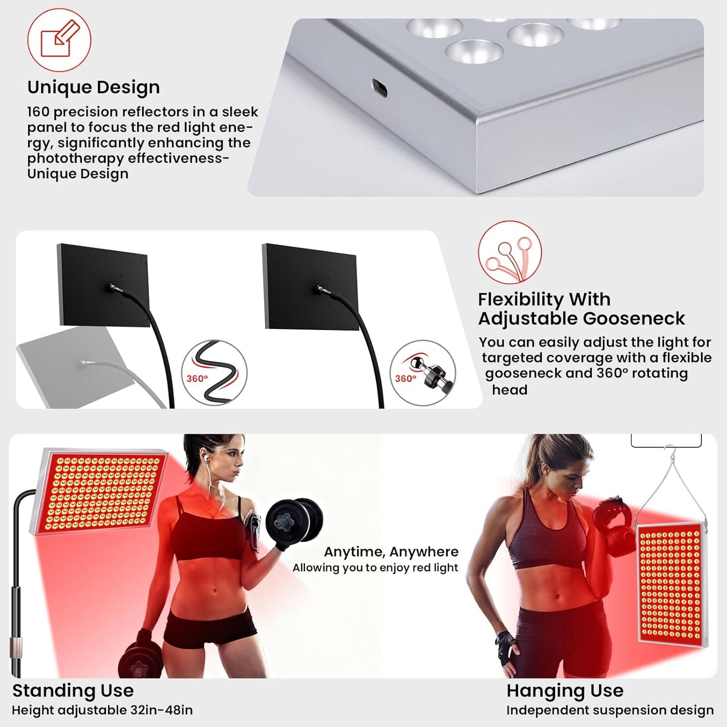 NeoThera Red Light Therapy for Face & Body, Silver