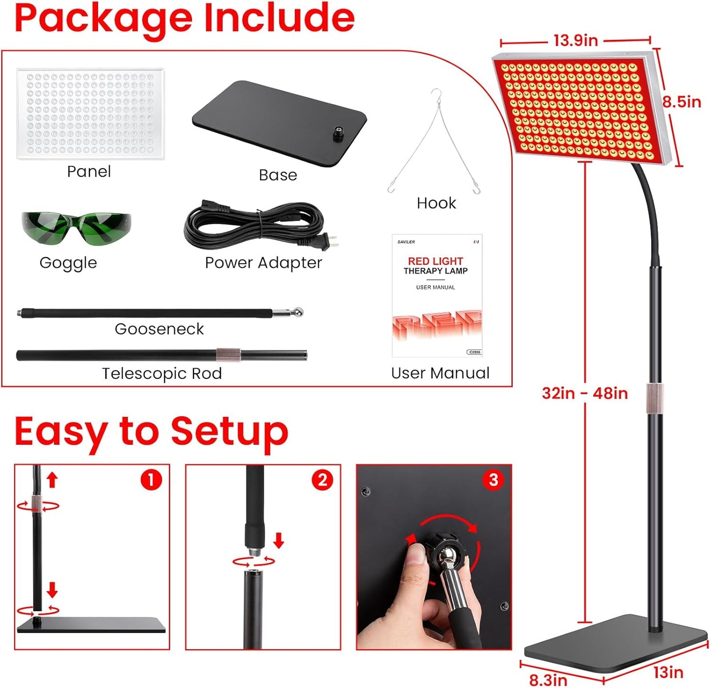 NeoThera Red Light Therapy for Face & Body, Silver